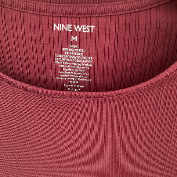 Nine West Top Size Medium Burgundy - Picture 3 of 5
